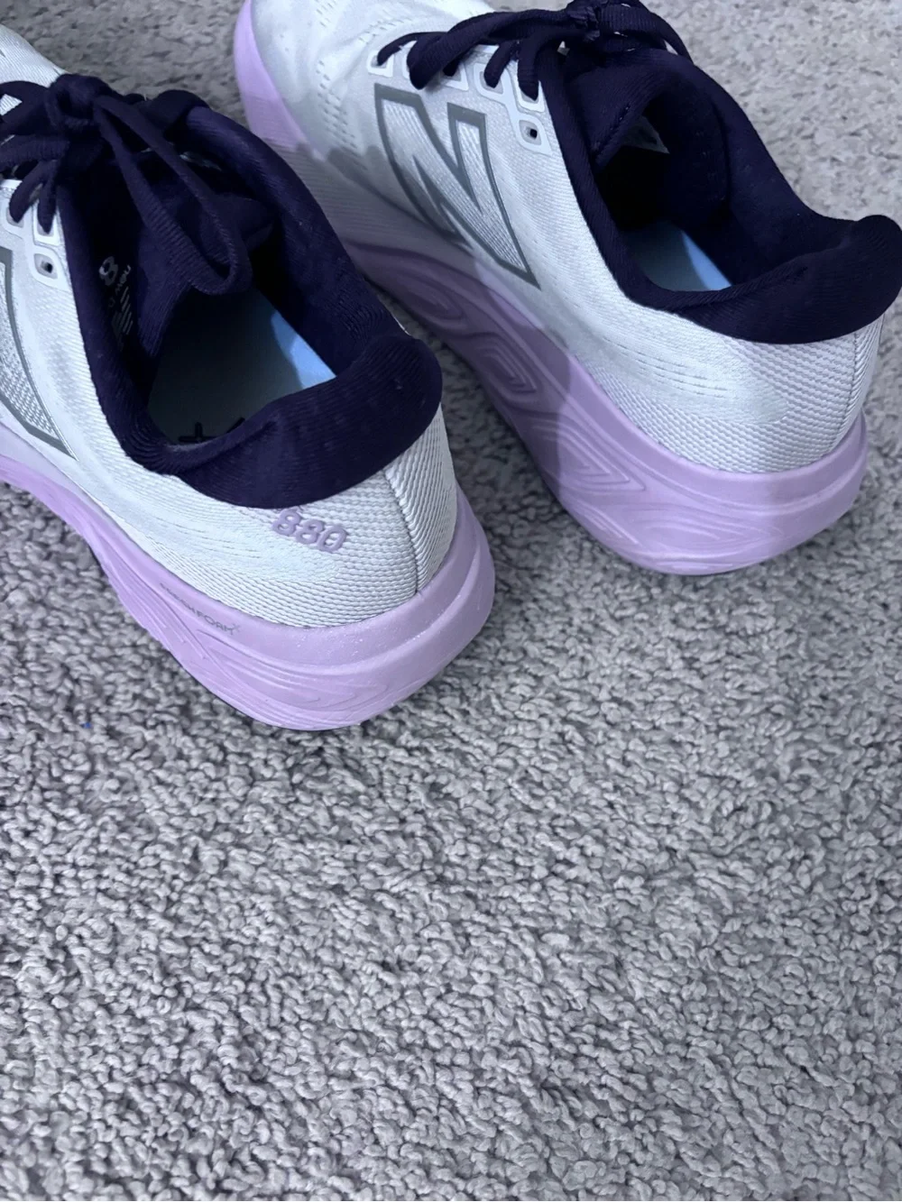 New Balance Women's White and Purple Running Sneakers